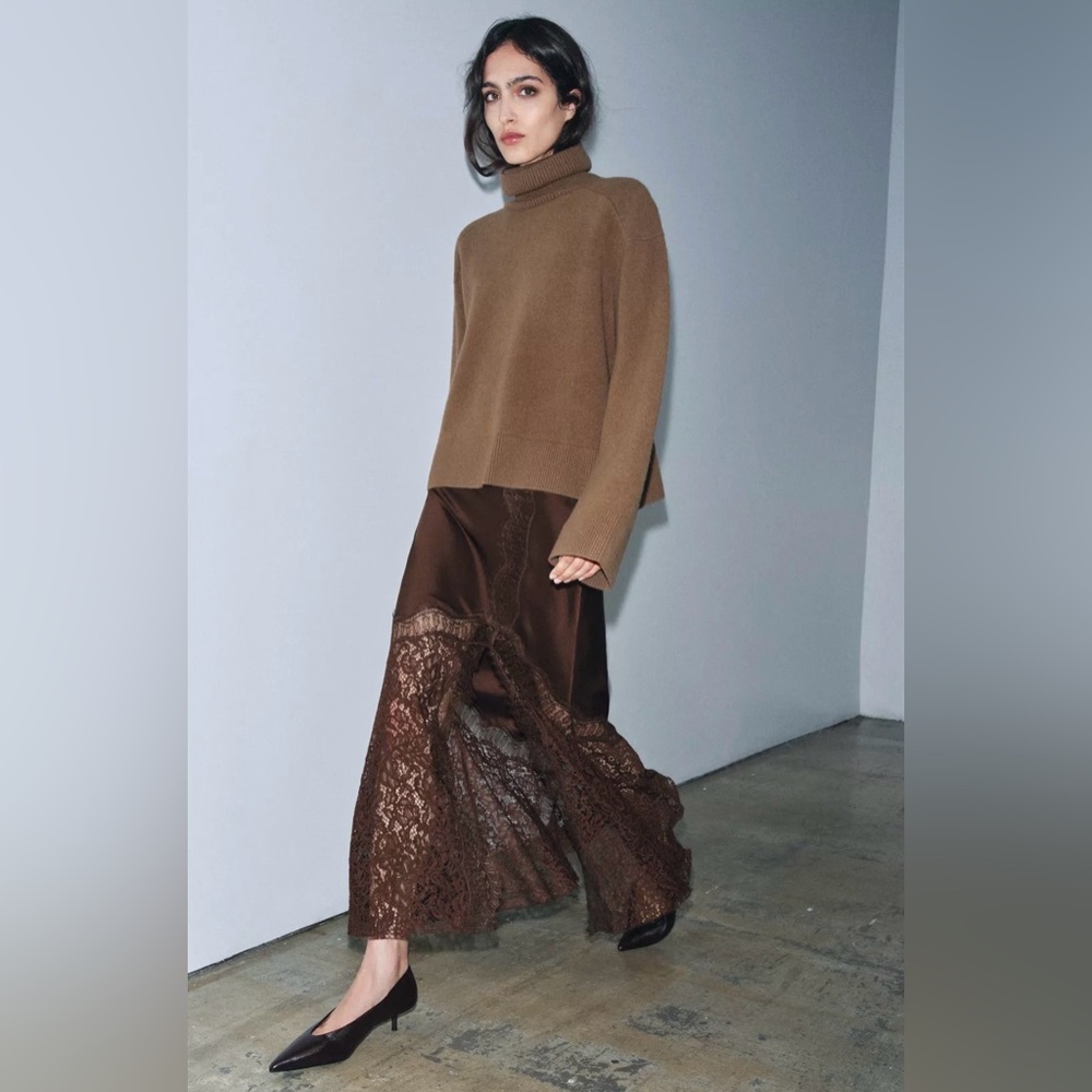 ZARA STUNNING MIDI SKIRT LACE - Picture 7 of 11